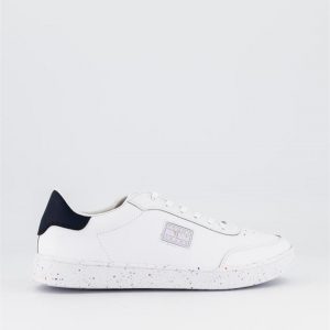 Tommy Hilfiger Tommy Hilfiger Leather Speckled Cupsole Trainers White