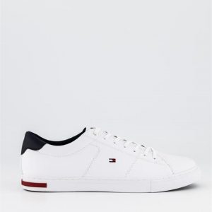 Tommy Hilfiger Tommy Hilfiger Mens Essential Signature Detail Leather Trainers Midnight
