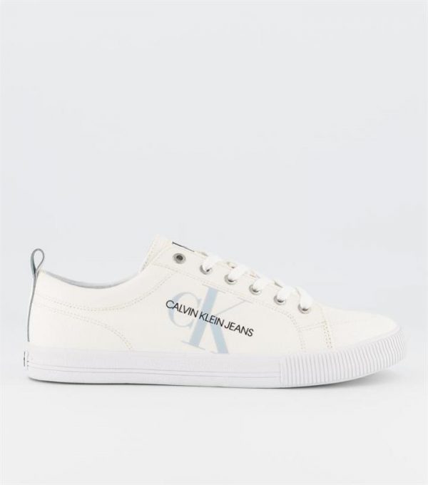 Calvin Klein Calvin Klein Mens Vulcanized Laceup Sneaker Triple White