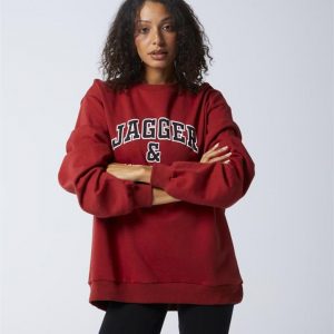 JGR & STN JGR & STN Collegiate Oversized Sweatshirt Varsity Red