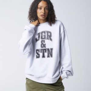 JGR & STN JGR & STN Collegiate Oversized Sweatshirt Grey Marle