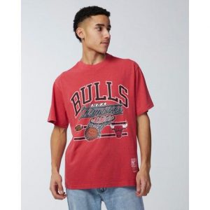 Mitchell & Ness Mitchell & Ness Chicago Bulls Hoop Tee Faded Red