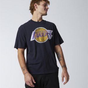 Mitchell & Ness Mitchell & Ness Lakers Vintage Big Logo Tee Black