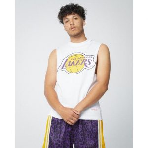Mitchell & Ness Mitchell & Ness LA Lakers Retro Repeat Muscle Tank Los Angeles Lakers White