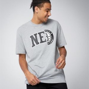 New Era New Era Brooklyn Nets Split Logo Oversized Tee Heather Grey