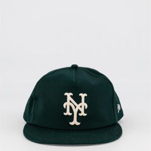 New Era New Era NY Mets Stitch The Golfer Snapback Dark Green  Ivory   Grey