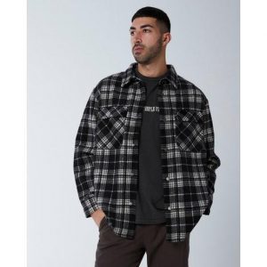 The People Vs The People Vs Check Shacket Black Check