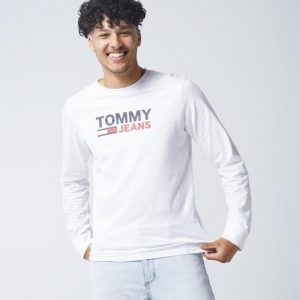 Tommy Hilfiger Tommy Hilfiger TJM Long Sleeve Corp Logo Tee White