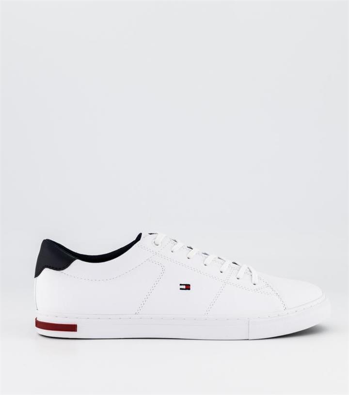 Tommy Hilfiger Tommy Hilfiger Mens Essential Signature Detail Leather Trainers Midnight