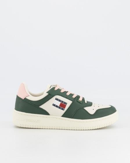 Tommy Hilfiger Tommy Hilfiger Womens Retro Leather Basketball Trainers Urban Green
