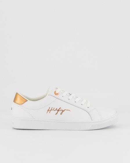 Tommy Hilfiger Tommy Hilfiger Womens Rose Signature Sneaker White