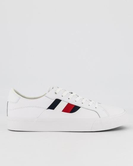 Tommy Hilfiger Tommy Hilfiger Mens Signature Detailing Leather Trainers White