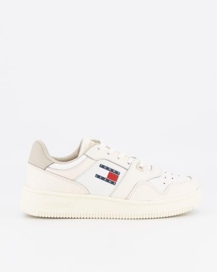Tommy Hilfiger Tommy Hilfiger Womens Retro Cupsole Leather Basketbal Trainers Ivory