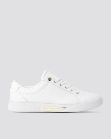 Tommy Hilfiger Tommy Hilfiger Womens Leather CupsoleTrainers White
