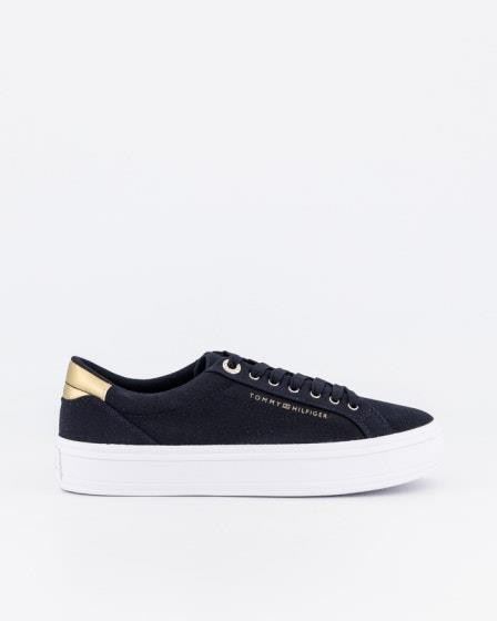 Tommy Hilfiger Tommy Hilfiger Womens Canvas Sneakers Space Blue