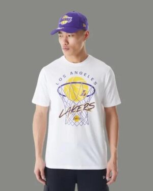 New Era New Era LA Lakers Tee White