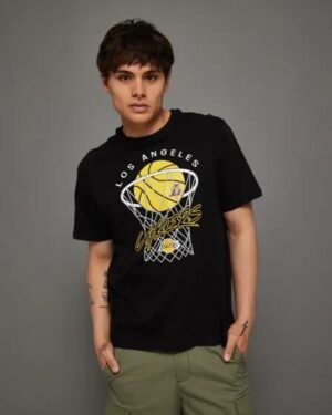 New Era New Era LA Lakers Tee Black