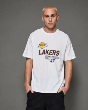 New Era New Era LA Lakers Tee White