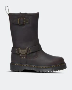 Dr Martens Dr Martens Anistone Hi Pull Up Dark Brown Burnished Waxy Pull Up