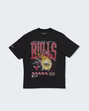 Mitchell & Ness Mitchell & Ness Chicago Bulls Fire N Lightning T-shirt Faded Black