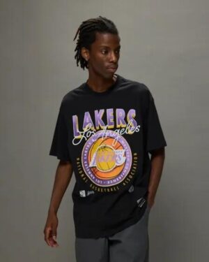 Mitchell & Ness Mitchell & Ness Lakers T-shirt Overdyed Black