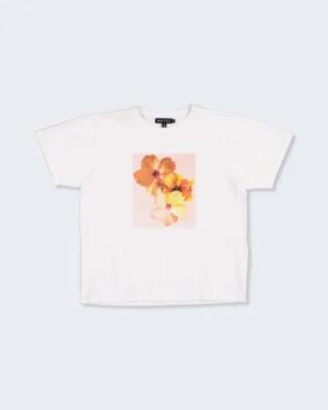 Motel Rocks Motel Rocks Oversized Basic T-shirt White Hibiscus