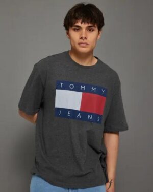 Tommy Hilfiger Tommy Hilfiger Tommy Flag Badge Oversized T-shirt New Charcoal Melange