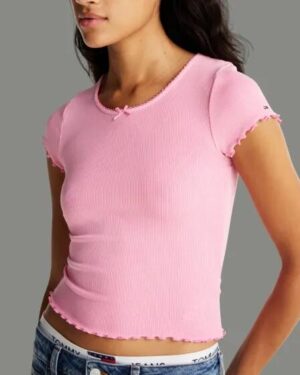 Tommy Hilfiger Tommy Hilfiger Slim Rib T-shirt Pink Crush