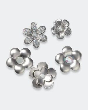 Crocs Accessories Crocs Accessories Silver Flower 5PK Jibbitz Multi