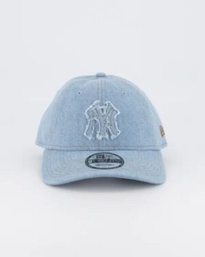 New Era New Era NY Yankees 9TWENTY Frayed Denim Cap Light Blue