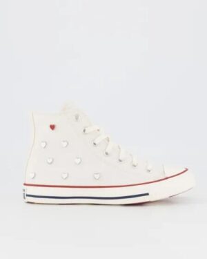 Converse Converse Womens Chuck Taylor All Star Hearts High Top Vintage White