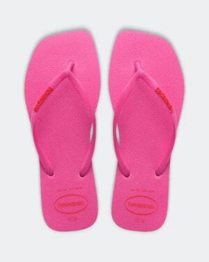 Havaianas Havaianas Womens Slim Square Toe Thong Pink Flux