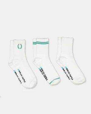 Platypus Socks Platypus Socks Platypus Half Crew 3 Pack White Green Multi