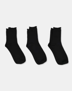 Platypus Socks Platypus Socks Platypus Lettuce Edge Sock 3PK Black
