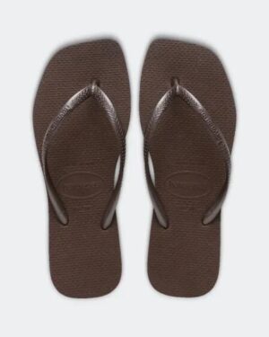 Havaianas Havaianas Womens Slim Square Toe Thong Dark Brown