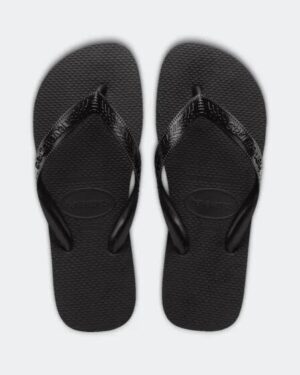 Havaianas Havaianas Womens Slim Square Metalic Logo Thongs Metallic Black
