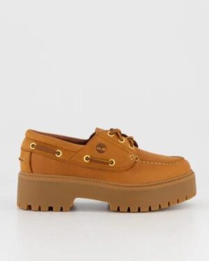 Timberland Timberland Womens Stone Street Boat Shoe Medium Brown Full Grain