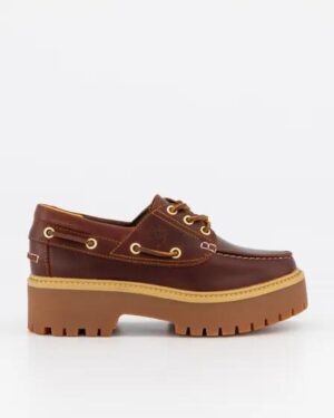 Timberland Timberland Womens Premium Boat Shoe Burgundy Full Grain